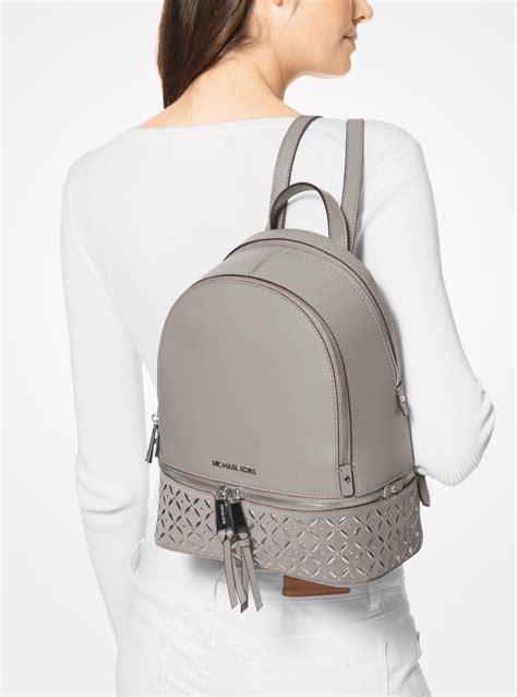 michael michael kors rhea medium embellished leather backpack style 30h8gezb2s|Rhea Medium Embellished Leather Backpack .